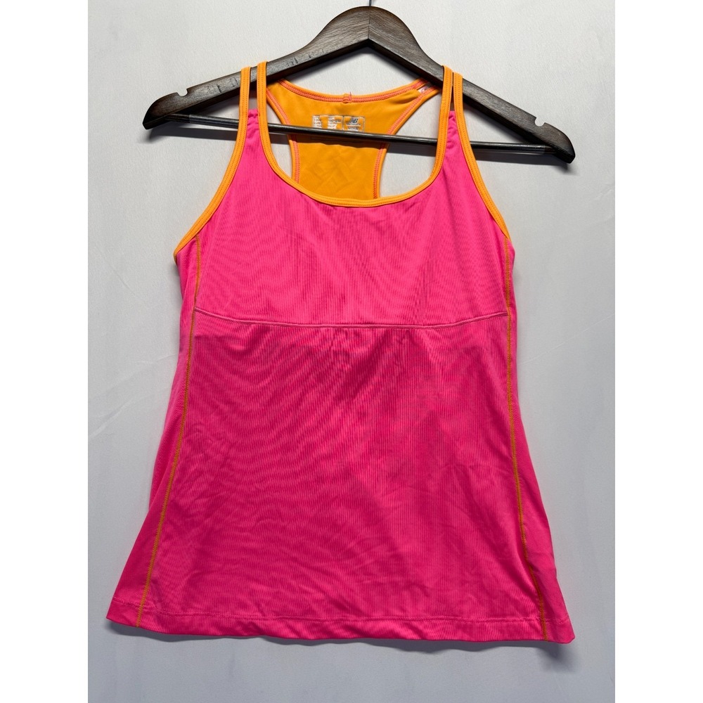 New Balance Lightning Dry Activewear Tank Top Womens Medium Pink Racerback Yoga